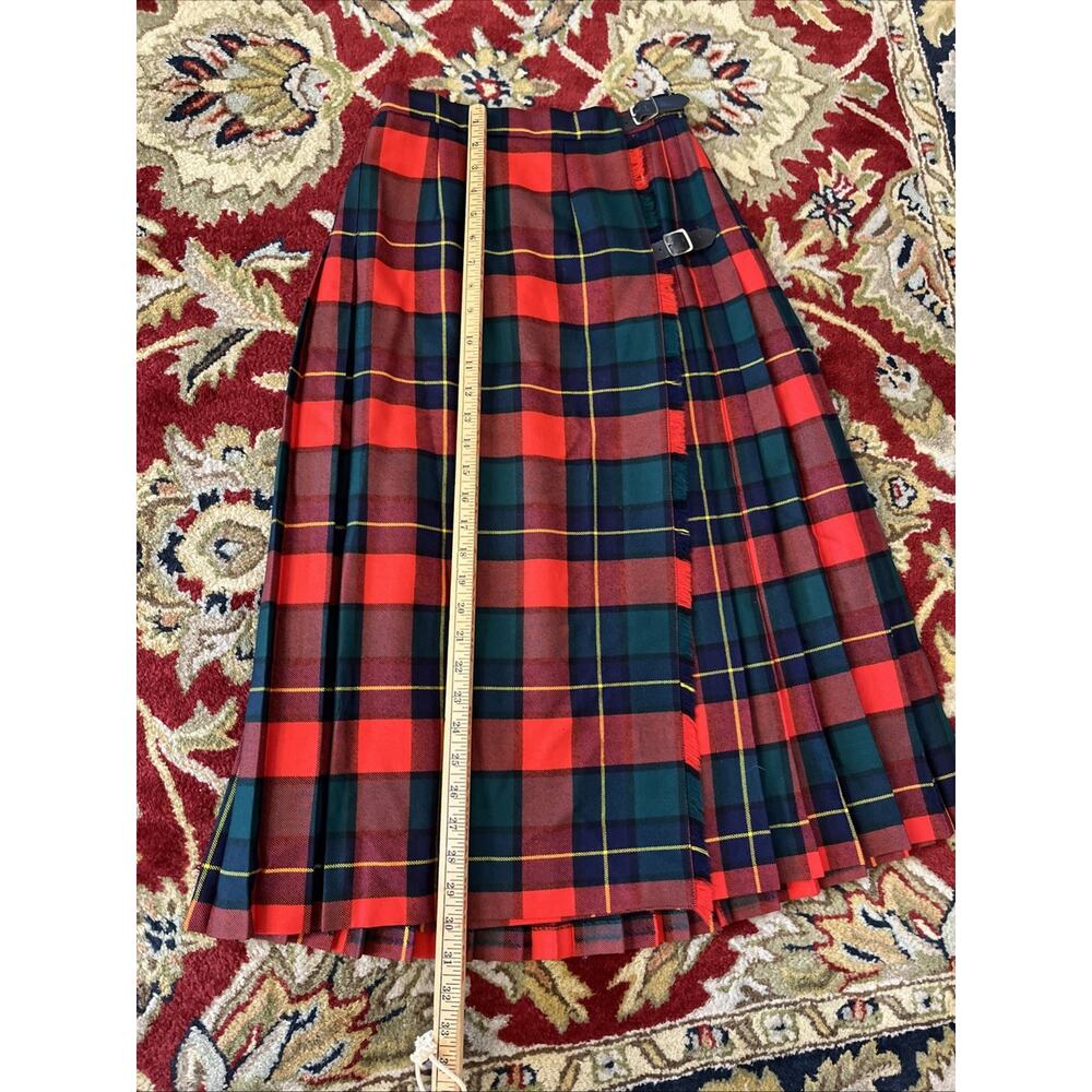 Vintage 100% Wool Skirt Women's M 8/10 Plaid Pleated Midi Maxi Tartan Lot Of 2 - Picture 11 of 14